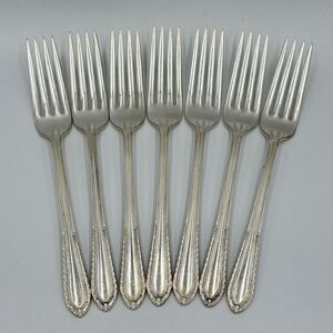 7 Place Dinner Forks International Silver Silver Plate 1937 Ladyship